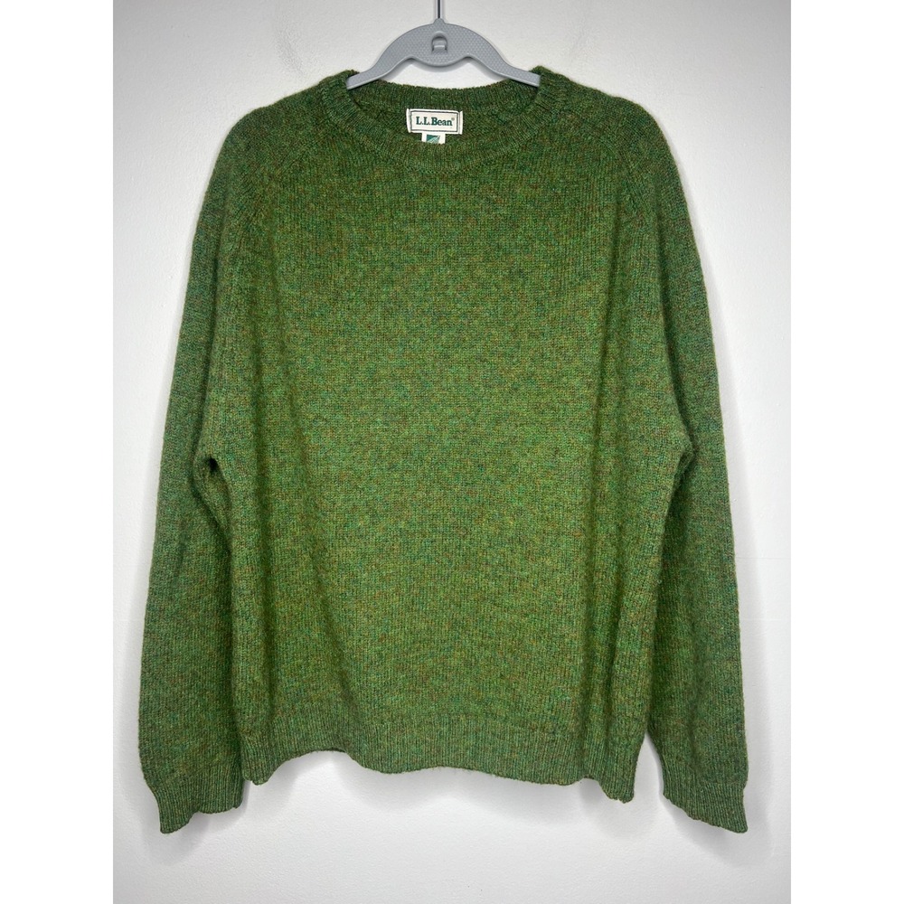 Vintage LL Bean 100% New Zealand Wool Sweater Green Made in Scotland Men's L